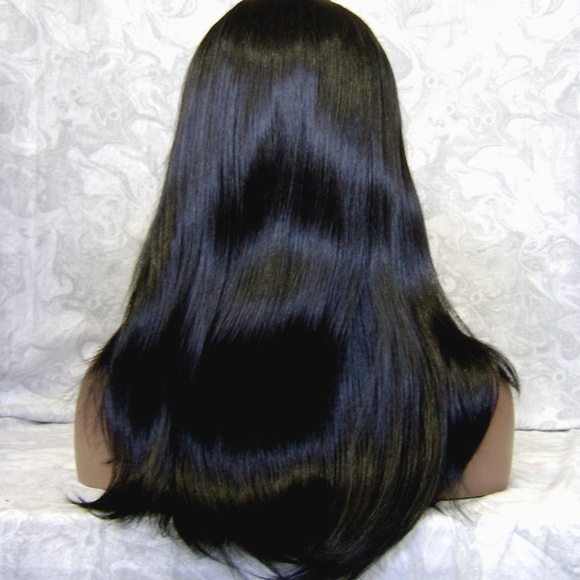 COPY - Long Straight Brown/Black Wig with Bangs